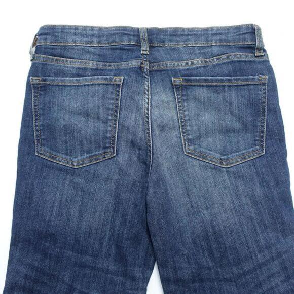 Gap Cropped Jeans Women's 6/28 Blue Denim Pockets Slim Fit Straight Leg Zip Fly - Picture 2 of 7